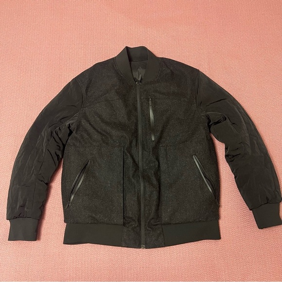 Lululemon Roam Far Wool Bomber Black / Heathered Black size 8 - Picture 10 of 13